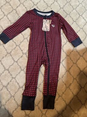BURLEBO Baby Zip Up - Texas - Black & Red